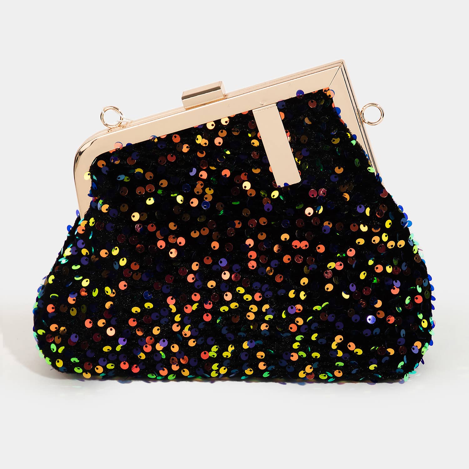 Collections by Fame Accessories - Vente Pochette – femme - Sac à main abstrait à paillettes à cadre métallique5