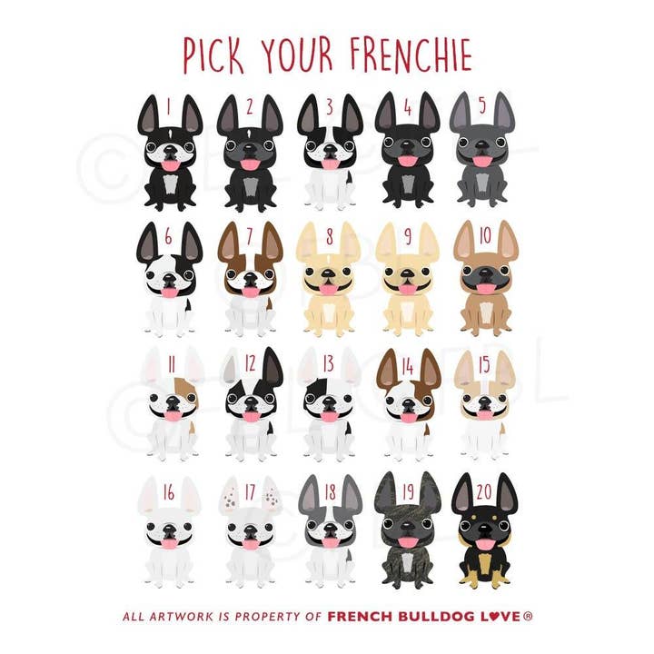 French Bulldog Love - Vente Cartes d'anniversaire - CAKE 5 - Carte d'anniversaire Bouledogue Français1
