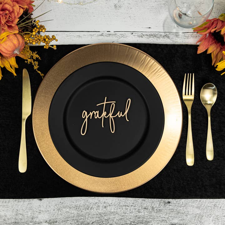 Cartes de table Grateful, décoration de table de Thanksgiving en bois pour la vente par KobasicCreations