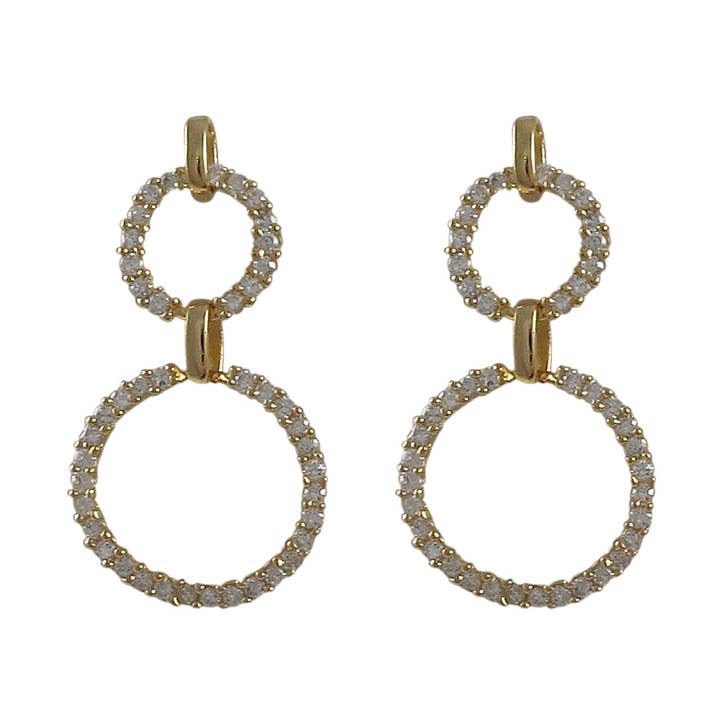 Zilveren-gouden Cirkel Oorbel voor wholesale door Dlux Jewels