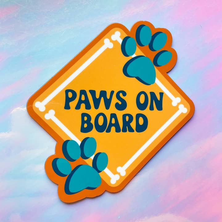 Paws on Board Magnet | Dog Car Magnet | Dog Accessory for wholesale by Chelzart