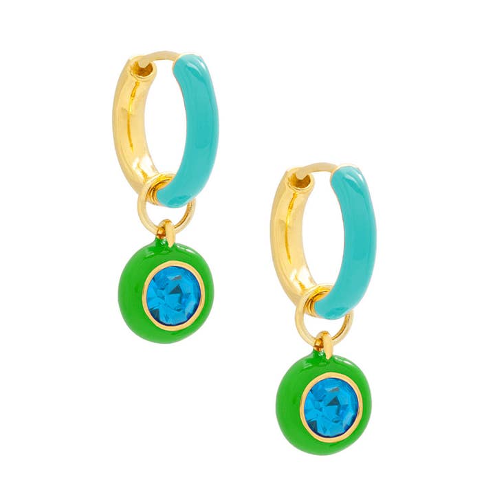 ZENZII Jewelry - Wholesale Dangle Earrings - 2-in-1 Enamel and Crystal Drop Earring2