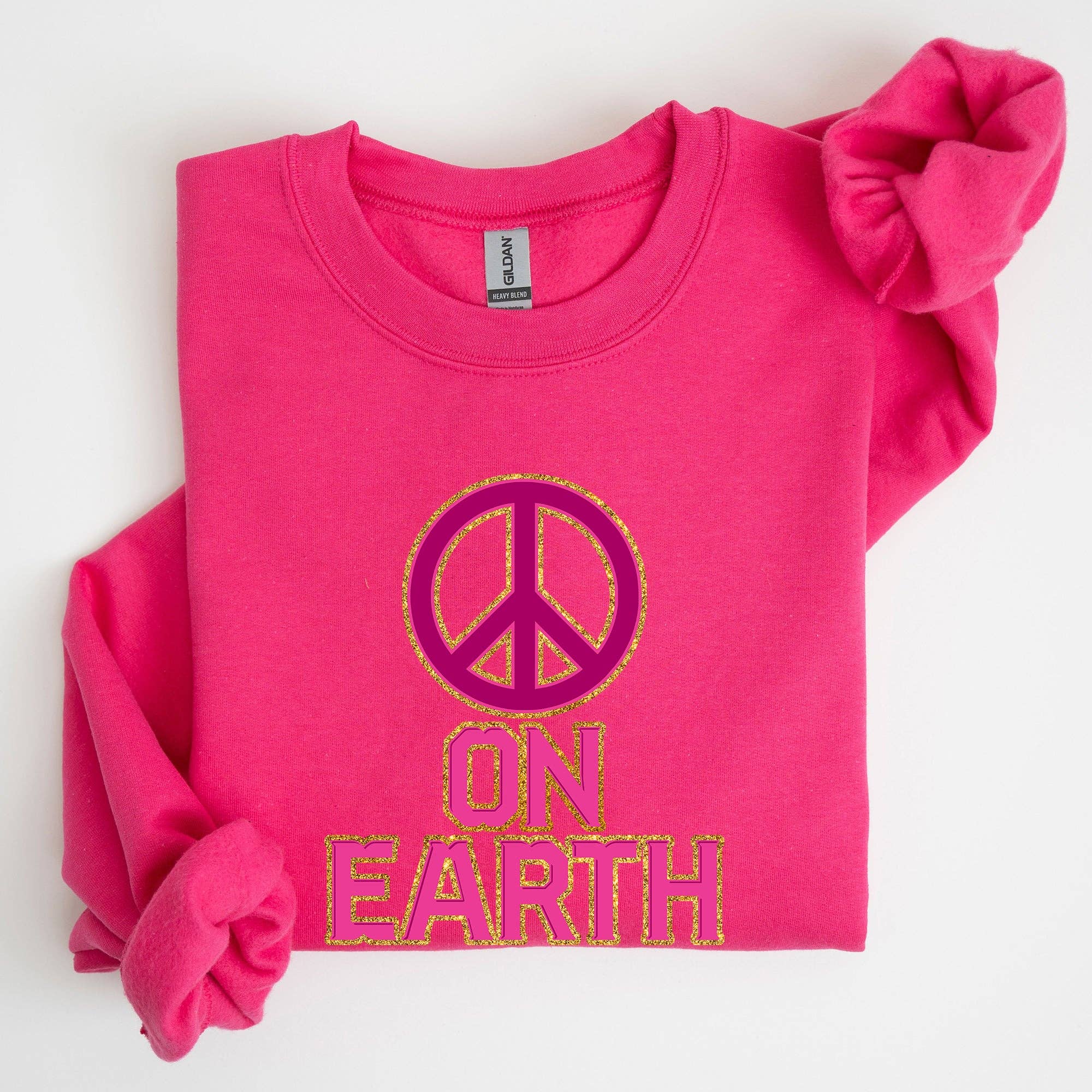 Refinery Number One LLC - Vente Sweat-shirt à imprimés – femme - Sweatshirt Peace On Earth, Christmas, Positivity, Snow Xmas6