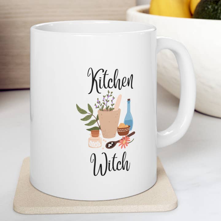 Kitchen Witch 11 oz Coffee Mug for wholesale by Eye of Toad, LLC