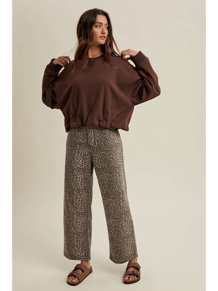 Wishlist Apparel - Wholesale Knit Top - Women's - BUBBLE HEM FRENCH TERRY TOP / WL25-114015