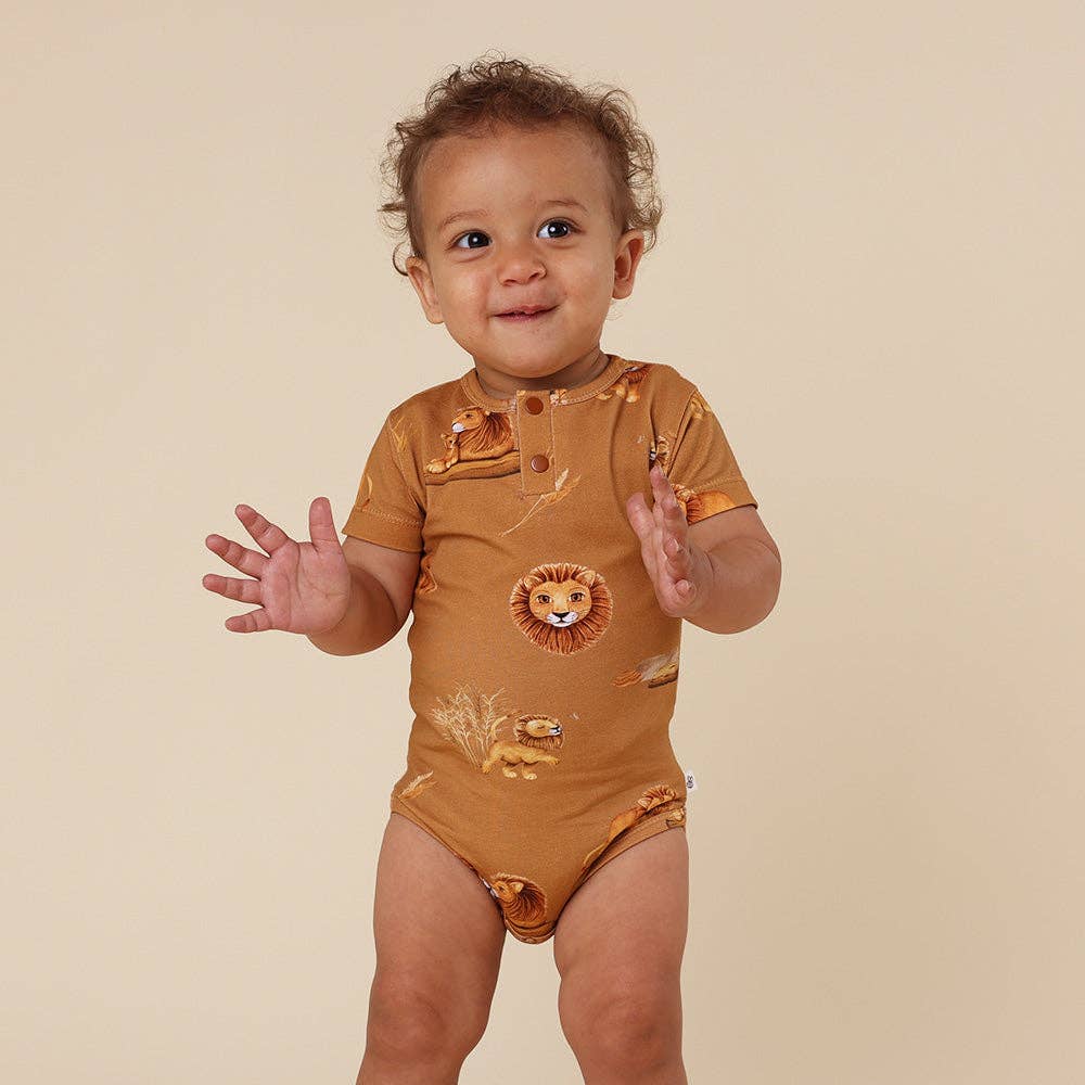 Snuggle Hunny - Wholesale Bodysuit (Non-Footed) - Baby - Roar Short Sleeve Organic Bodysuit0