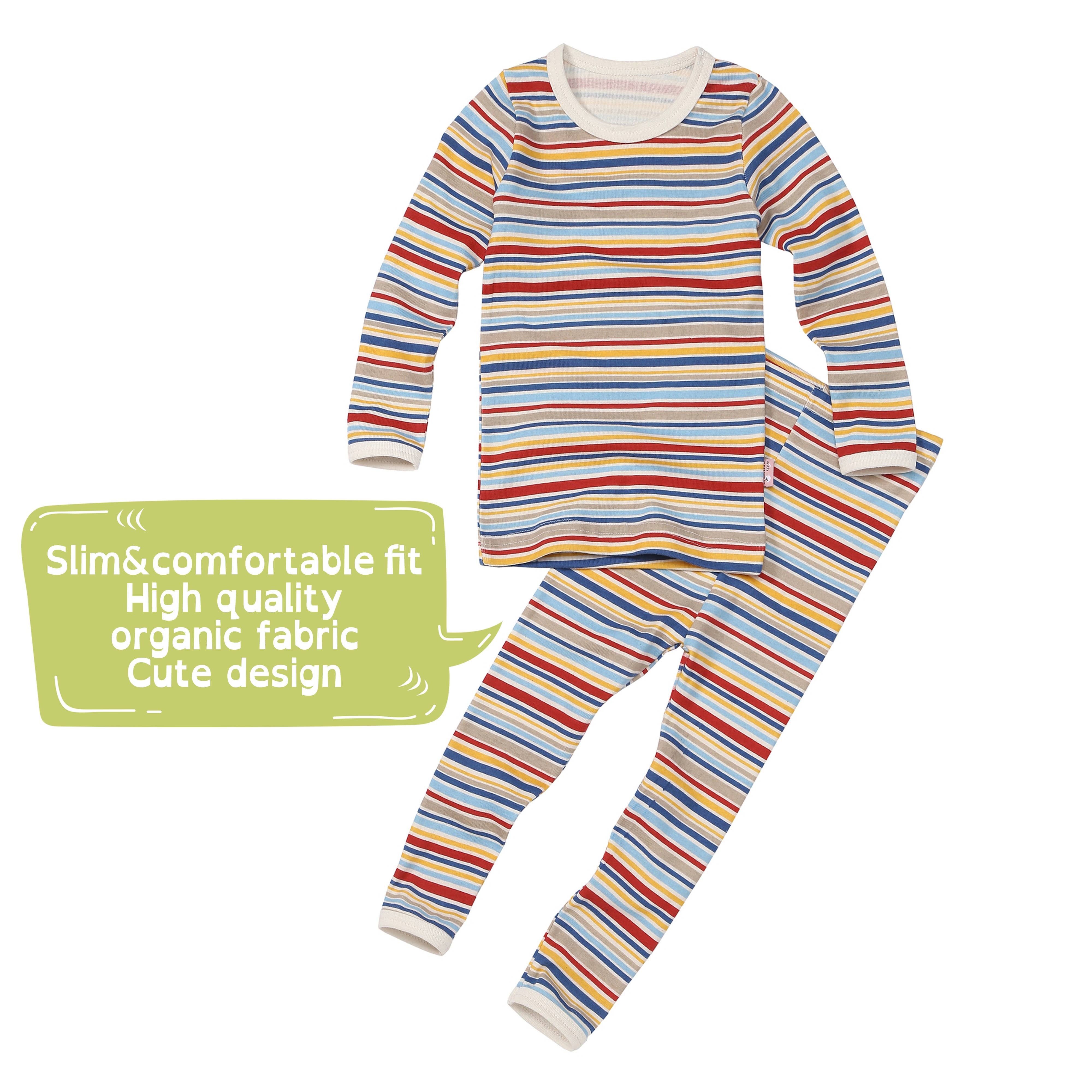 WithOrganic - Wholesale Sleepwear Set - Kids - Organic Pajama Set with Matching Security Doll - Train St2