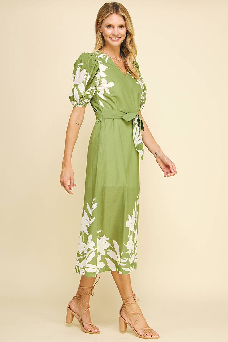 AZEITONA VESTIDO MIDI COM ESTAMPA FLORAL - 5974D para venda a revendedores na Faire6