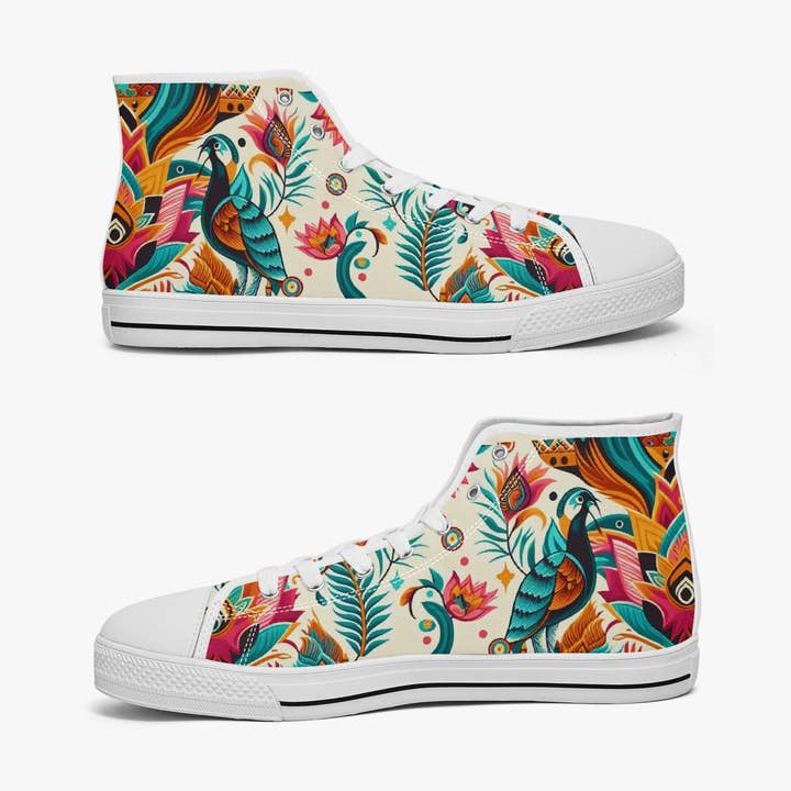 Chaussures montantes en toile Myanmar Fabric #1.0 pour la vente par Oh Pote