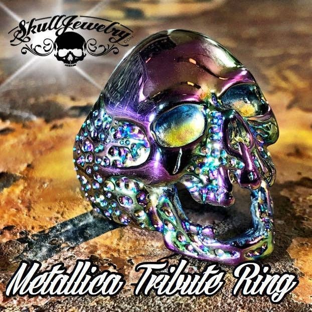 Anel de Caveira Psicadélica 'A Peste' (#736Psychedelic) por atacado de SkullJewelry.com