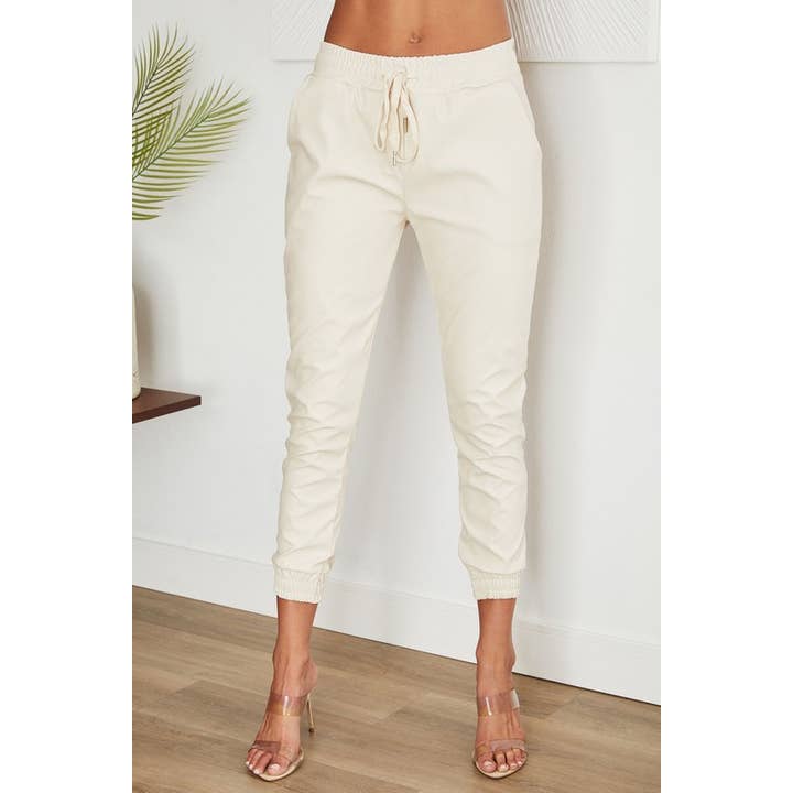 ELASTISCHE JOGGINGBROEK MET ELASTISCHE TAILLEBAND VOOR ENKELS VAN PU (97800-PU) voor wholesale door VENTI6