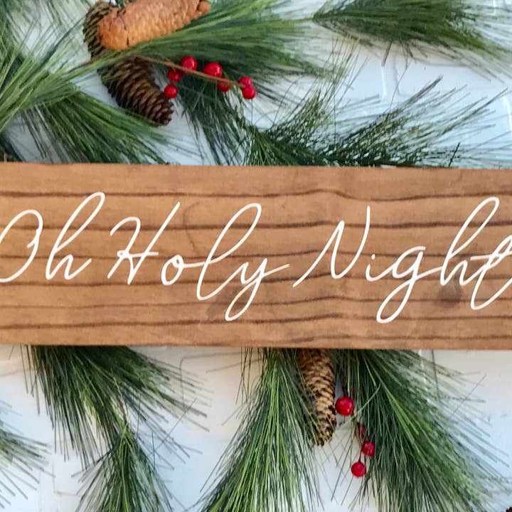 Oh Holy Night Wood Sign, Christmas Décor for wholesale by Gray Barn Creations
