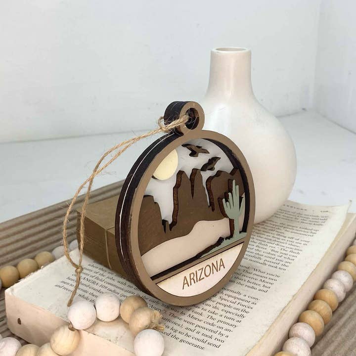 Pine Designs - Wholesale Ornament - Arizona State Ornament or Gift Tag1