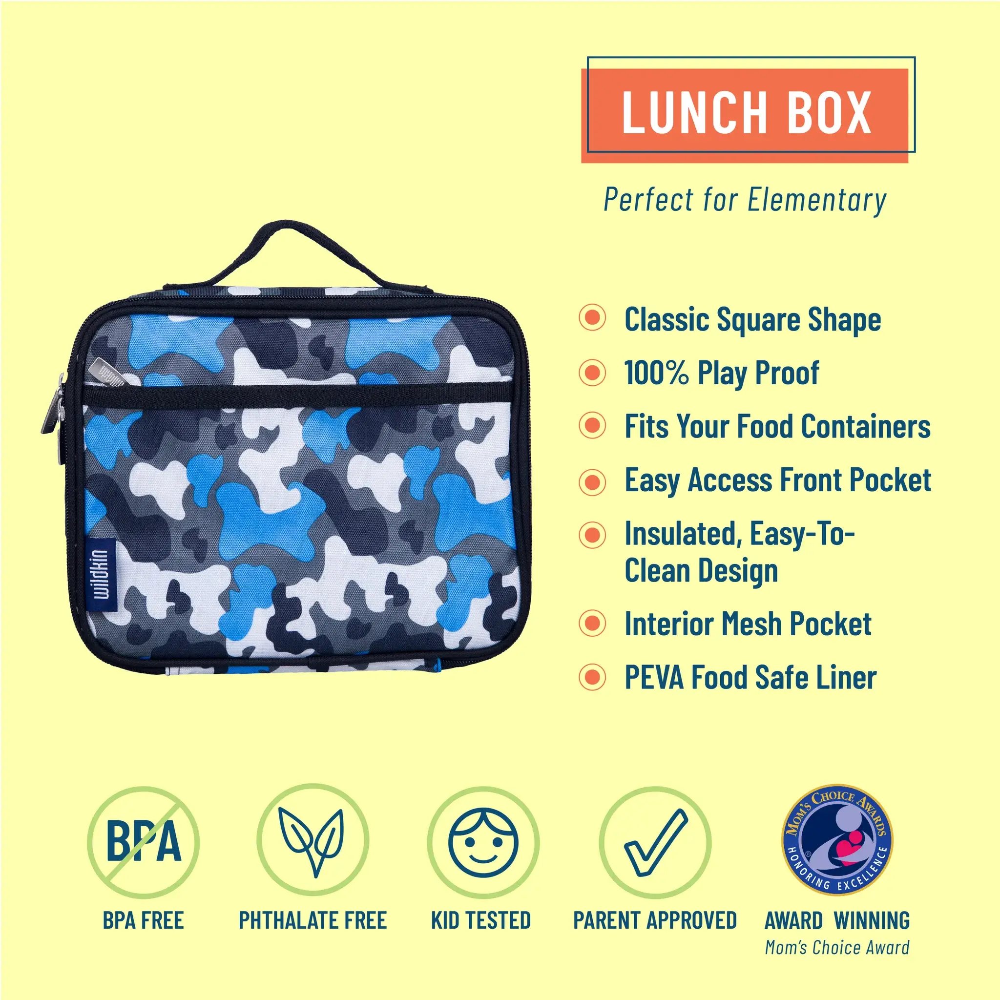 Wildkin - Wholesale Lunch Bag/Box - Kids - Blue Camo Lunch Box4