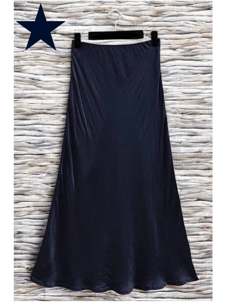 LOOWIE - Wholesale Skirt - Women's - ESS Italian Viscose Satin Bias-Cut Midi Skirt - 18 Colors5