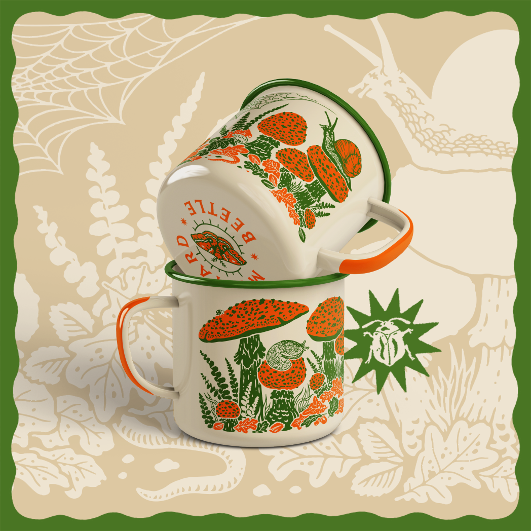 Mustard Beetle - Wholesale Coffee Mug - Enamelware Mug: Toad1