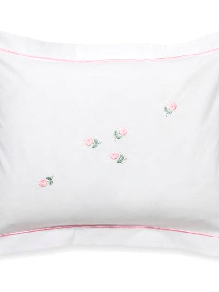 Baby Boudoir Pillow Cover, Rosebuds (Pink) for wholesale by Jacaranda Living