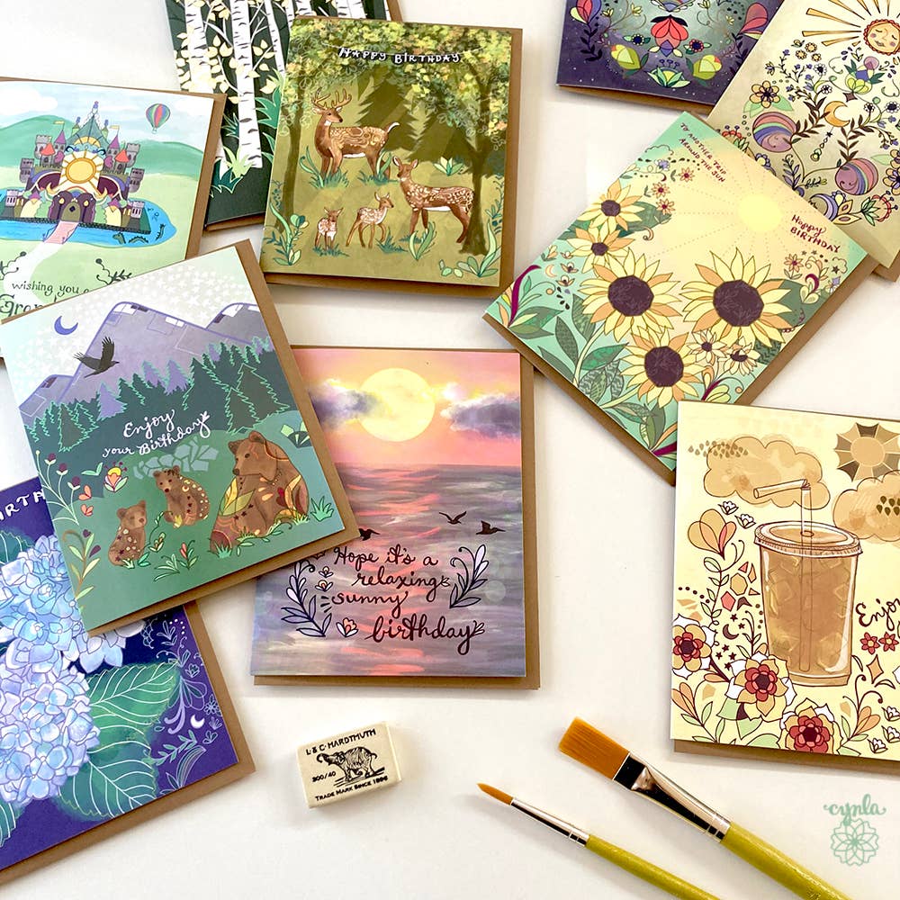 Cynla - Wholesale Birthday Card - Deer Greeting Card - doe a deer  birthday card buck forest7