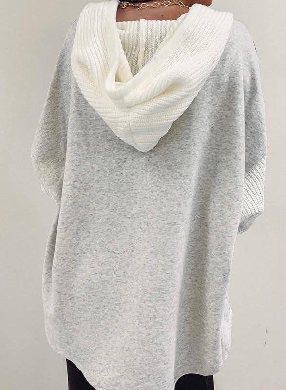 Lovesoft - Wholesale Hoodie - Women's - Colorblock Hoodie Sweatshirt with Button Detail1