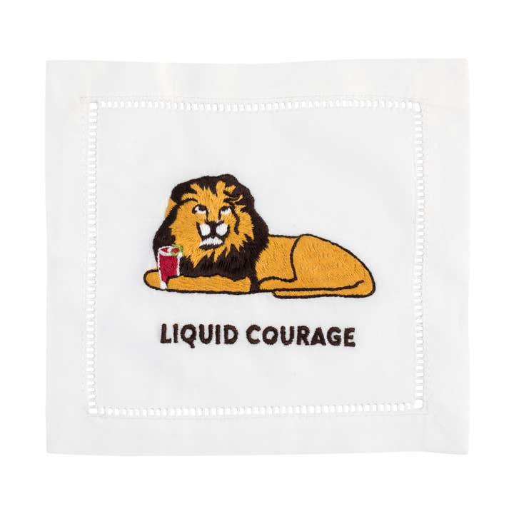 Liquid Courage Cocktail Napkin for wholesale by August Morgan