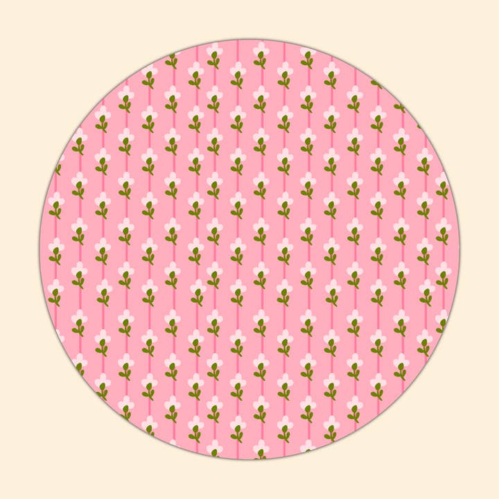 Alfombrilla de ratón redonda de pétalos a rayas Sprig Patchwork para venta al por mayor de Annie's paper studio