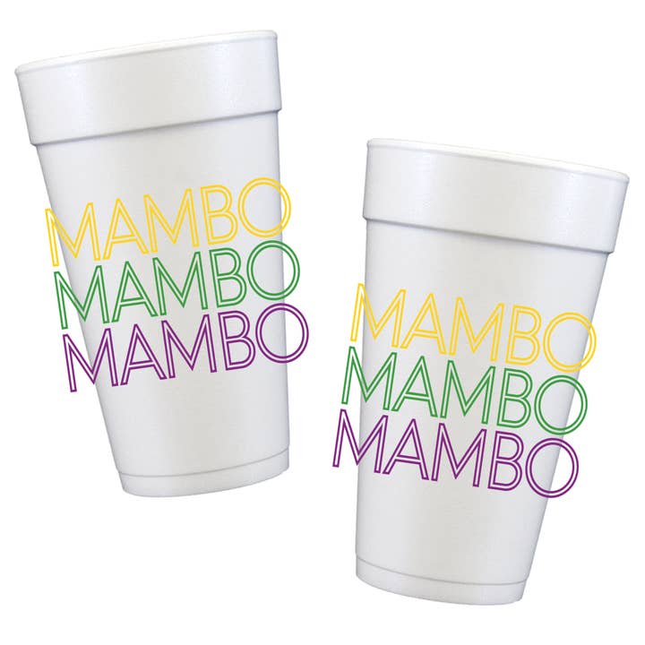 Mambo Mambo Mambo Styrofoam Cups for wholesale by Southern Soiree
