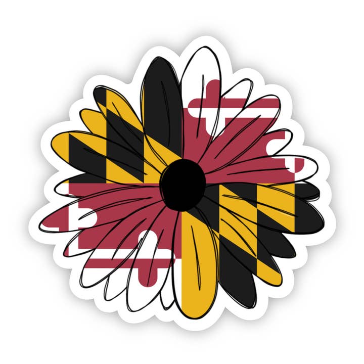 Pegatina de flores de Susan de ojos negros bandera de Maryland para venta al por mayor de Jami Creates