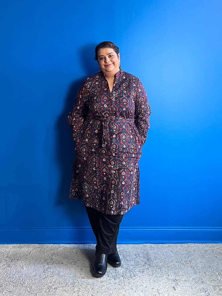 Shirt Dress ~ Black Navy for wholesale by HAPPY HATTI