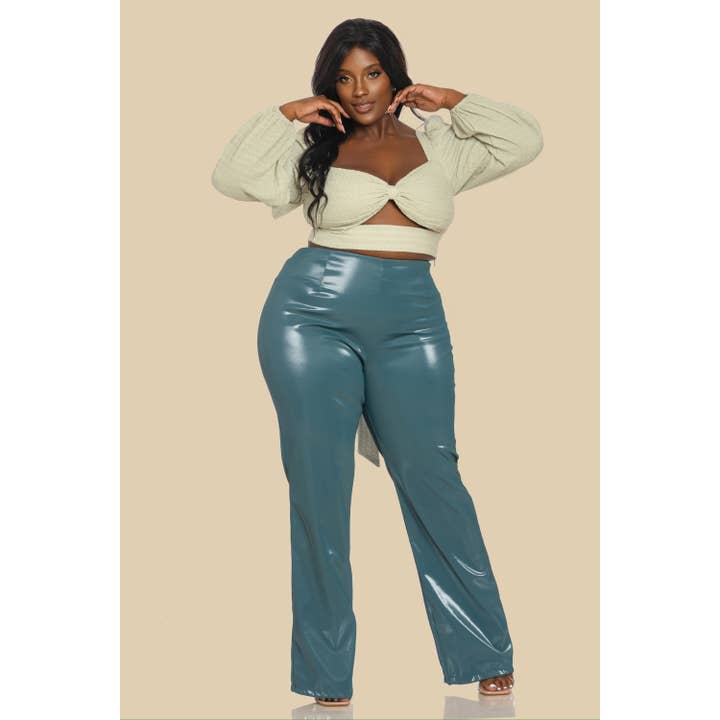 SP43080521-P - PANTALONI IN ECOPELLE PLUS per la vendita all'ingrosso da parte di The Sang