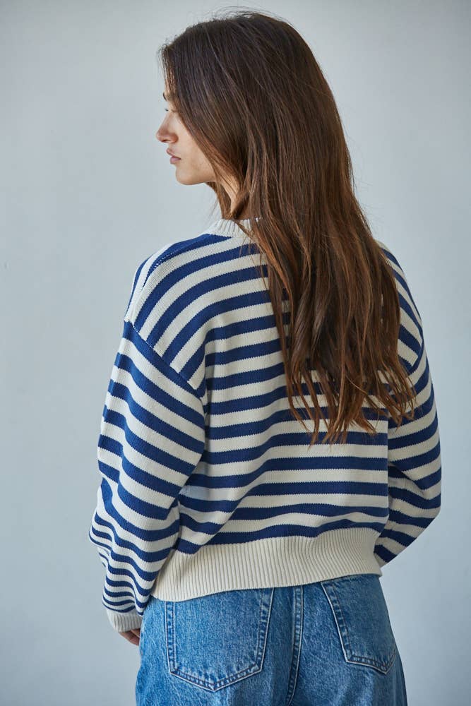 By Together - Wholesale Knit Sweater - Women's - W2163 | Knit Sweater Nylon Wool Acrylic Striped Pullover6