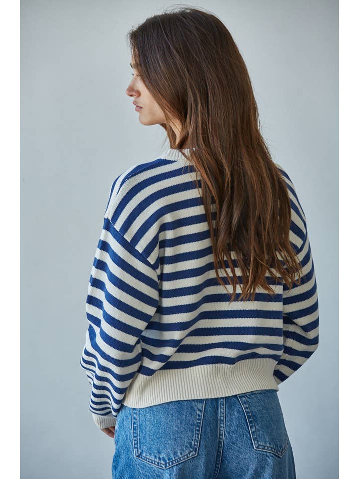 By Together - Wholesale Knit Sweater - Women's - W2163 | Knit Sweater Nylon Wool Acrylic Striped Pullover6