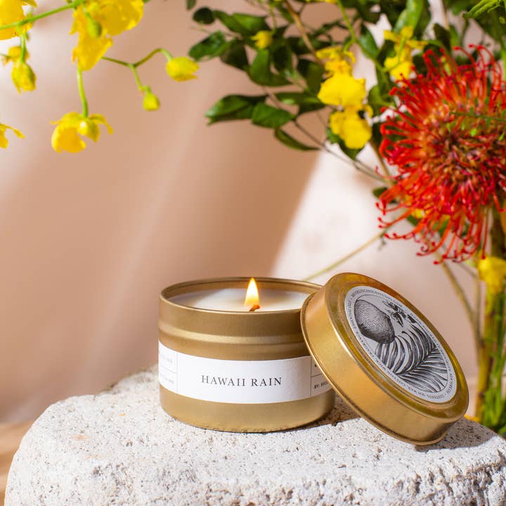 Brooklyn Candle Studio - Wholesale Travel Candles - Hawaii Rain Gold Travel Candle (Seasonal)
