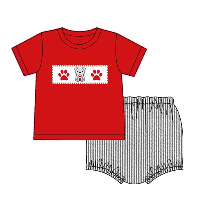 Dawgs Collegiate Seersucker Diaper Set for wholesale by Little Peas