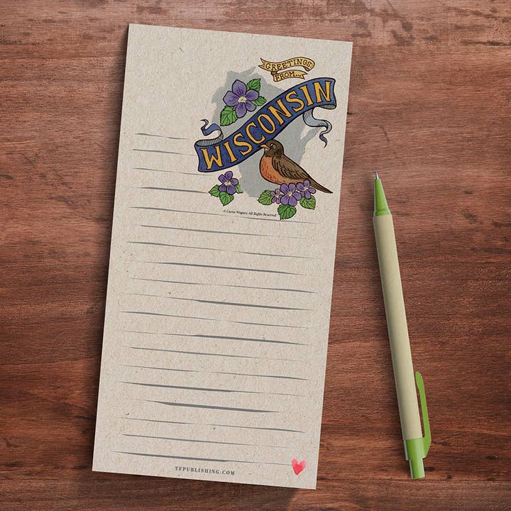Wisconsin Memo Magnet Pad for wholesale by TF Publishing - Paper Goods