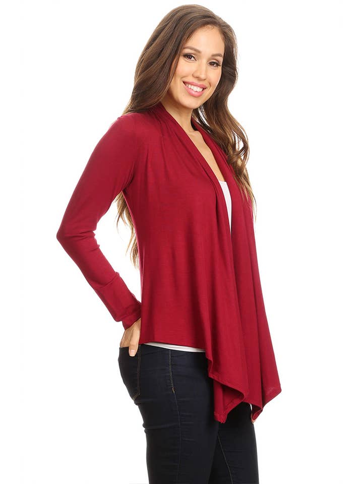 MOA COLLECTION - Vente Cardigan – femme - Cardigan drapé décontracté à manches longues pour femmes