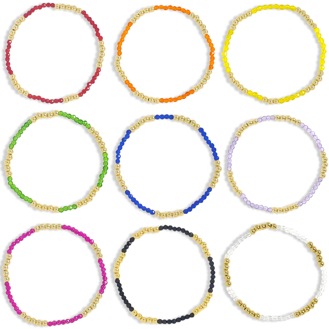 Savvy Bling - Vendita all'ingrosso Bracciale con perline - Bracciale con Perline in Oro e Cristalli Swarovski - Più Colori75