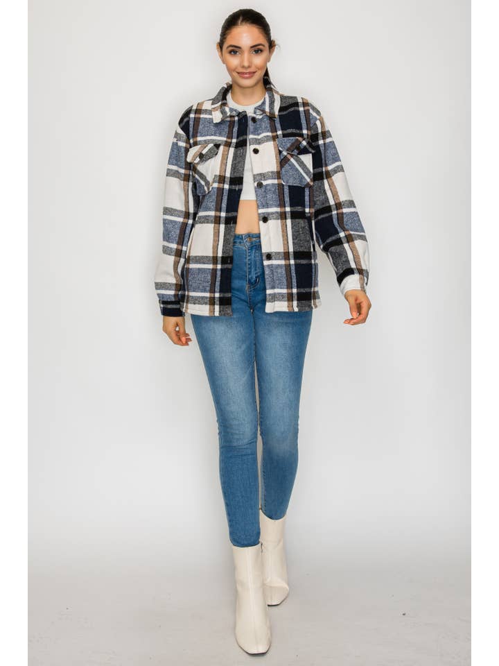 PATRONCITO USA INTERNATIONAL, INC - Wholesale Shirt Jacket/Shacket - Women's - Women Plaid Long Button Shirts Jackets (Shakets) LJ550-202523