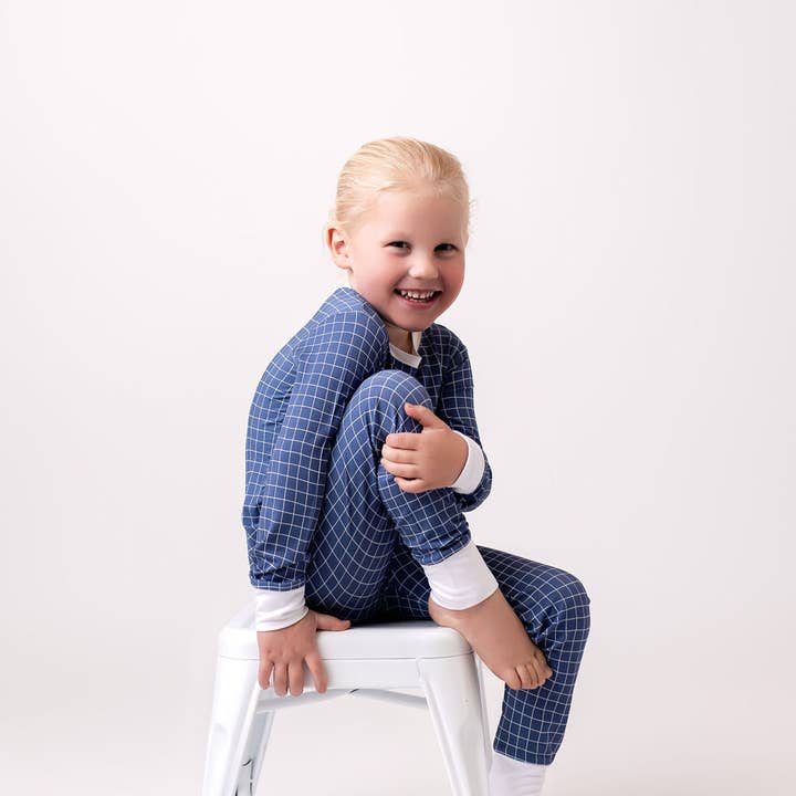 Blå Grid Todelt Sæt for engroshandel hos In My Jammers