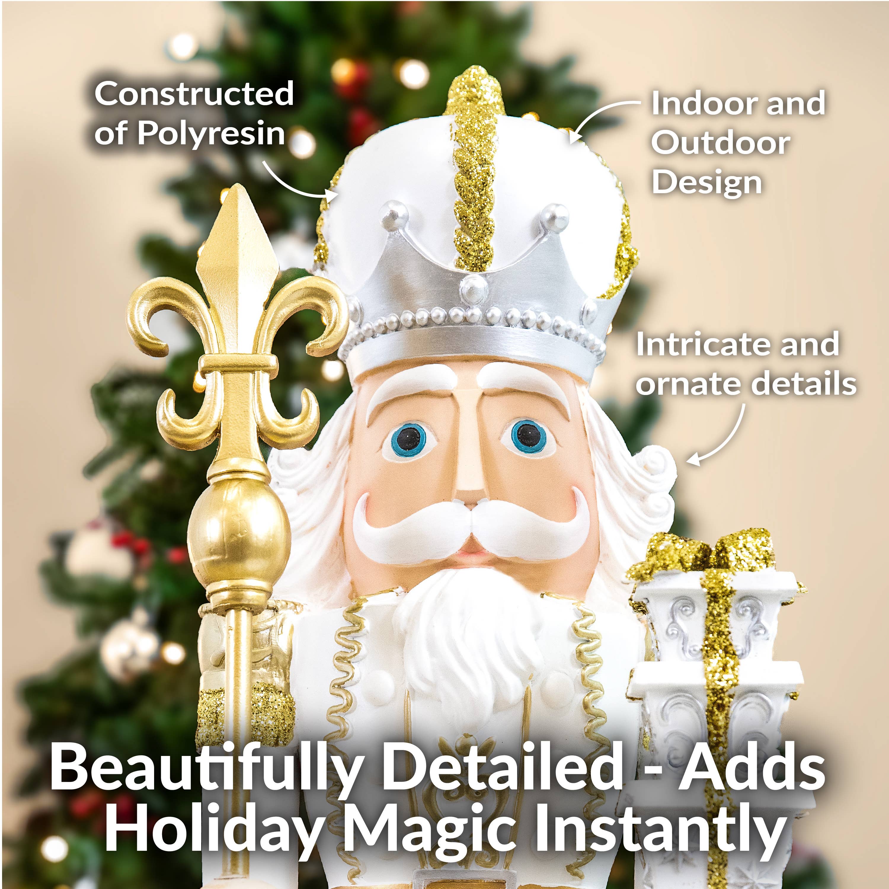 Sunnydaze Decor - Wholesale Holiday Nutcracker - Pierre the Fleur-de-Lis Christmas Nutcracker Statue - 47" H5