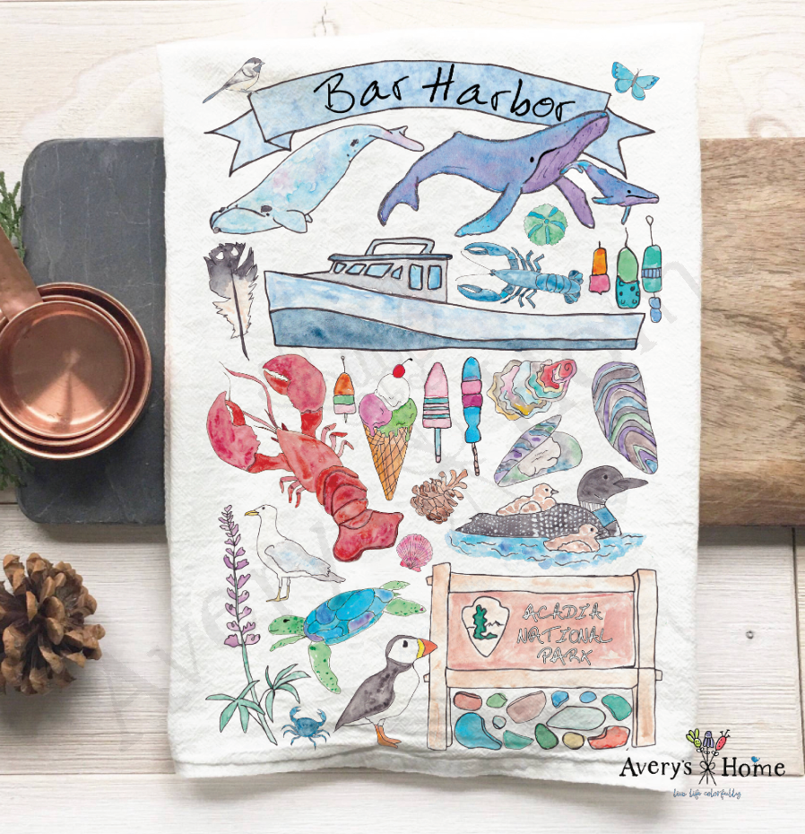 Avery's Home - Wholesale Beach Towel - Custom Bar Harbor Souvenir Beach Tote Bag & Towel0