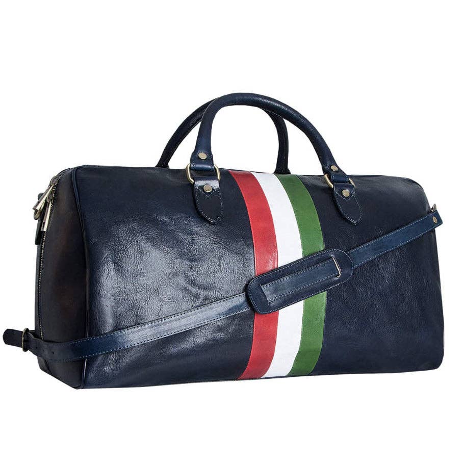 MODARNO - Wholesale Weekender Bag - Unisex - Modarno leather travel bag for men and women travel bag Italian flag sports bag genuine leather travel bag Made in Italy7