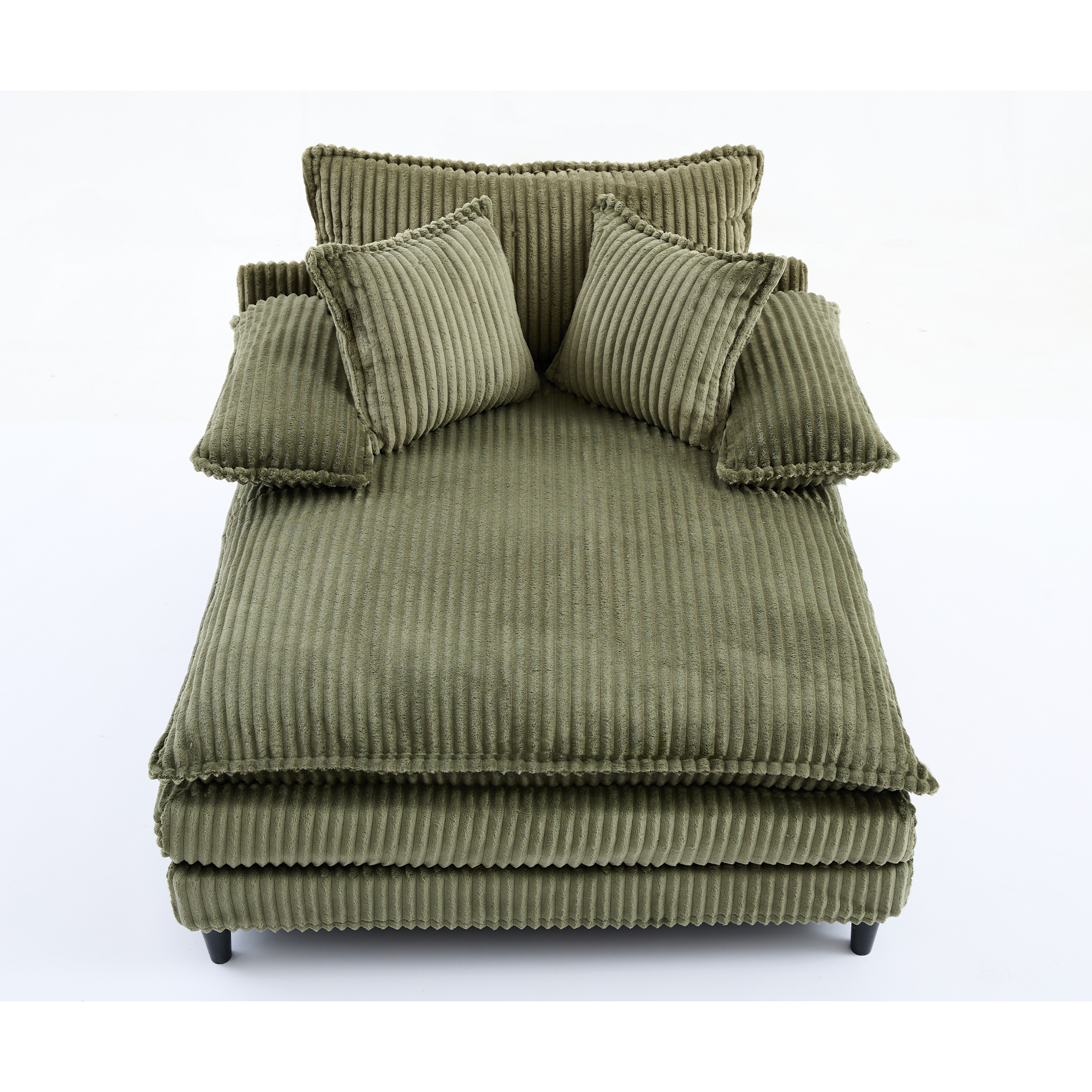39F Inc. - Wholesale Sofa - NEW 54.75" Green Corduroy Chaise Lounge - 4 Gears, 2 Pillows26