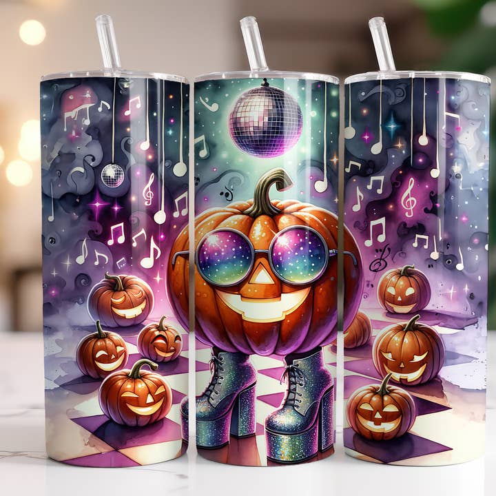 Gobelet "Disco Citrouille" d'Halloween pour la vente par FloBama Girls Wholesale