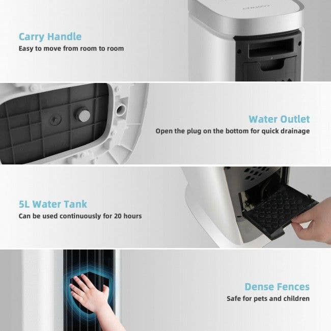 vit 3-i-1 portabel evaporativ luftkylare med timer för wholesale på Faire7