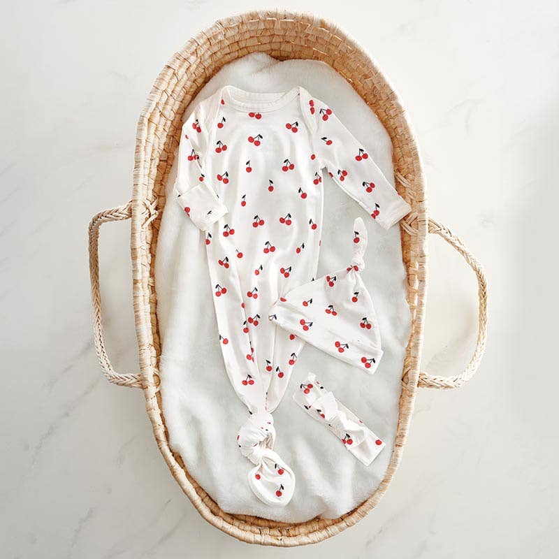 Stephan Baby by Creative Brands - Wholesale Babygown - Baby - Cherries Knotted Gown 0-3 mo2