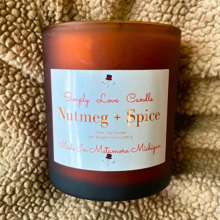 Simply Love Candle - Wholesale Jar/Filled Candle - Nutmeg and Spice Soy Candle, Vanilla +Cinnamon Brown Candle 0