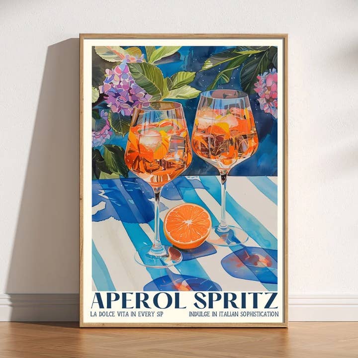 Affiche Imprimée Aperol Spritz pour la vente par Mother & Sun Studio