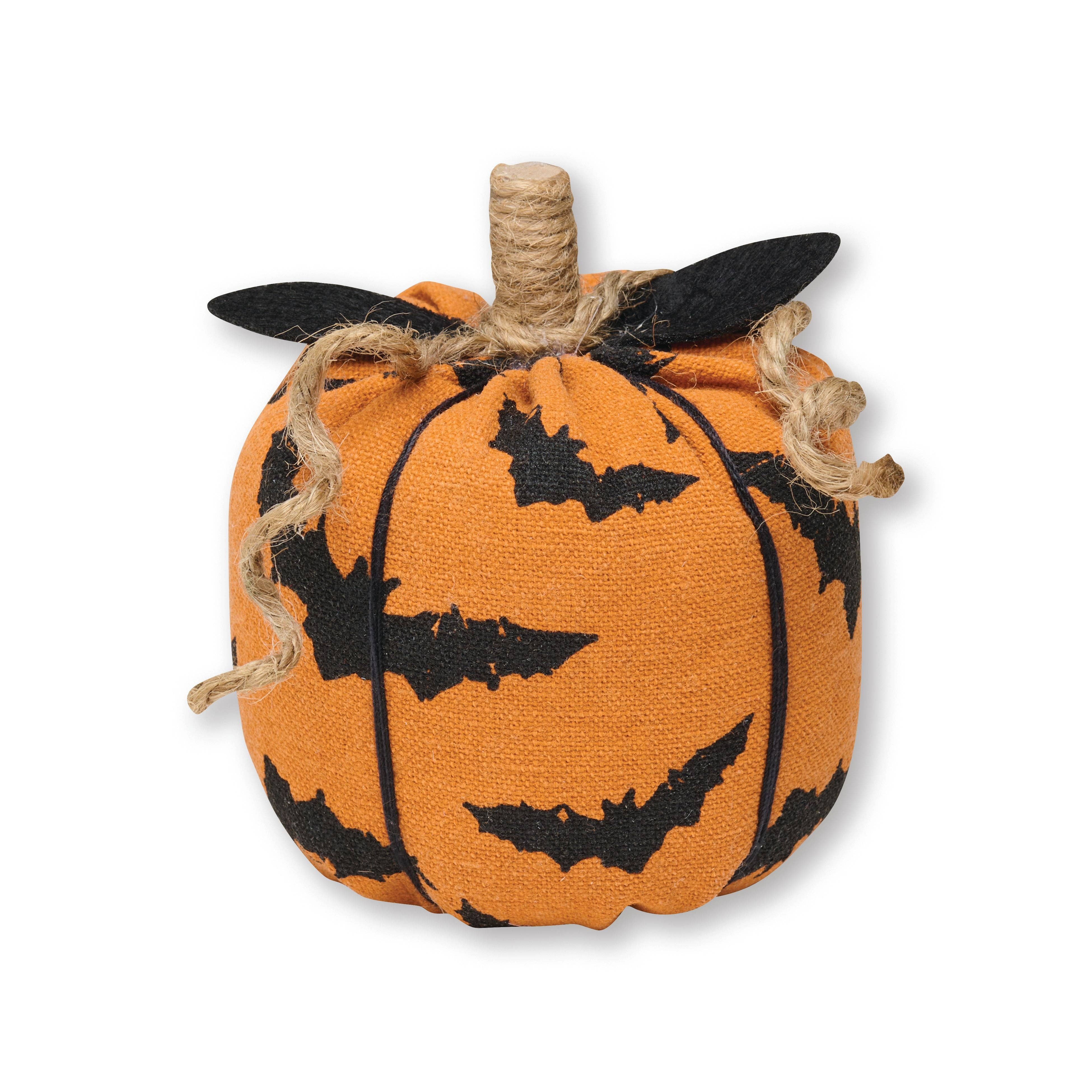 Collins Painting & Design - Wholesale Decorative Tabletop Object - CF-2848 - Sm. OB Bat Halloween Fabric Pumpkin