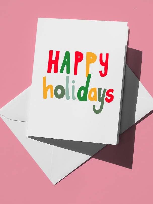 Felices Fiestas Tarjeta de Felicitación A2, Tarjeta de Navidad y Festividades de Invierno, Cartulina Premium Mate Plus, Tinta No Tóxica, Incluye Sobre y Funda para venta al por mayor de semiserious studio