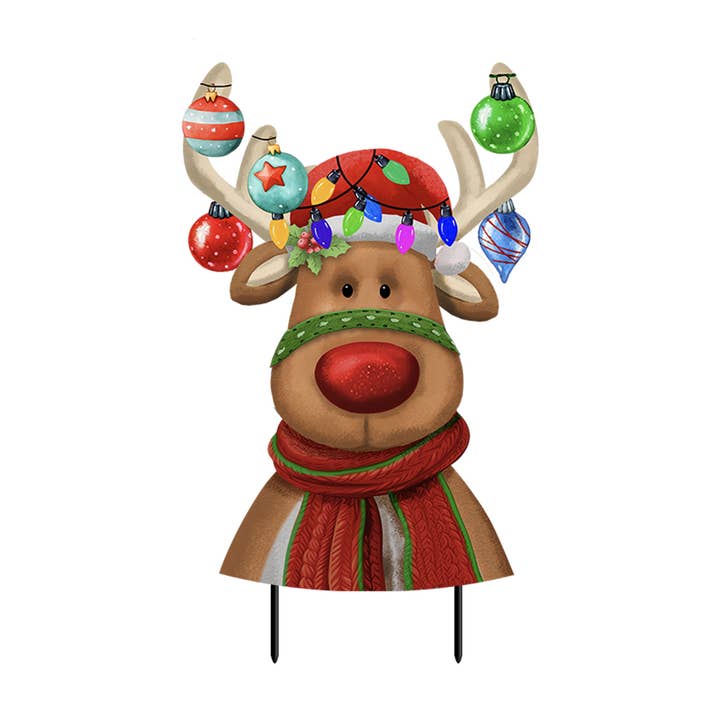 Festive Reindeer Metal Art for wholesale by Briarwood Lane
